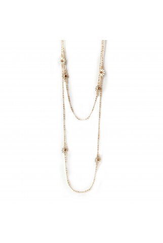 Long Necklace White Daisy