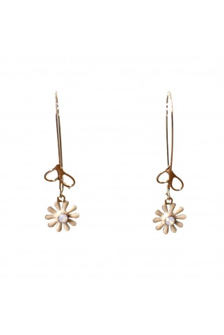 Rose daisy long earrings